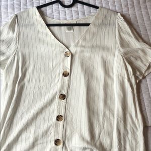Small Striped Button Down Blouse